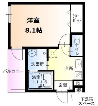 神戸市兵庫区本町の賃貸物件間取画像