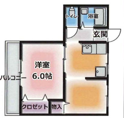 神戸市灘区中郷町の賃貸物件間取画像