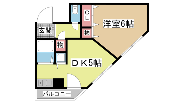 神戸市中央区御幸通の賃貸物件間取画像