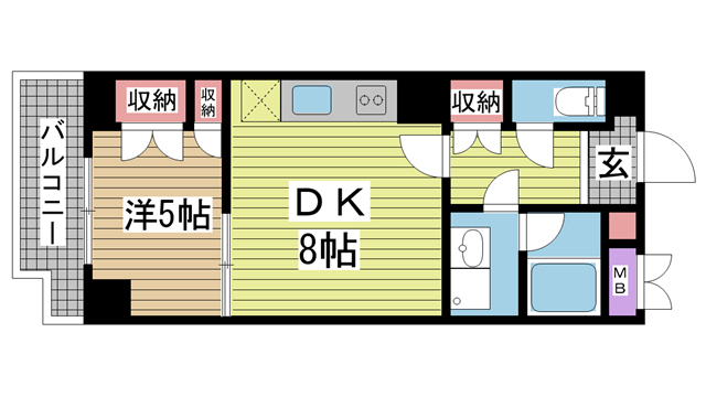 神戸市中央区花隈町の賃貸物件間取画像