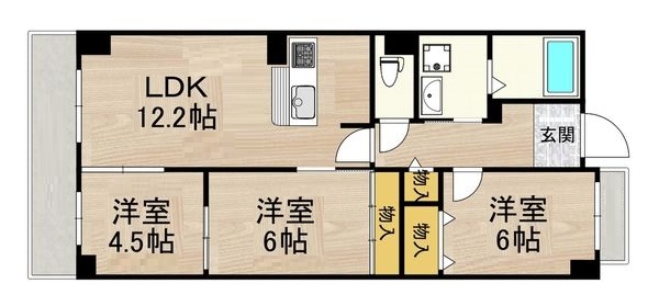 神戸市灘区新在家南町の賃貸物件間取画像