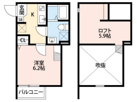 神戸市長田区御蔵通の賃貸物件間取画像