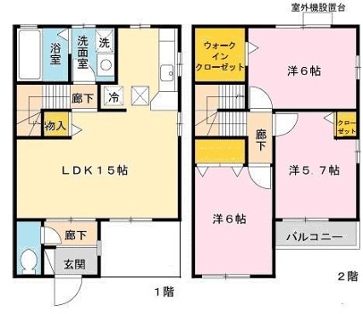神戸市北区谷上南町の賃貸物件間取画像