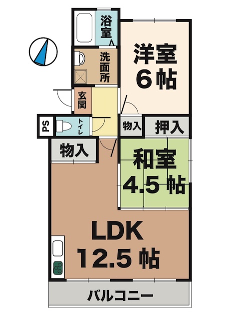 神戸市垂水区名谷町の賃貸物件間取画像