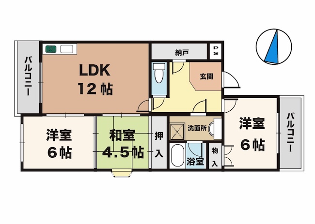 神戸市垂水区名谷町の賃貸物件間取画像