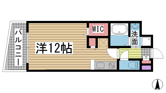 パルテール灘 505|神戸市灘区大石東町(阪神本線大石駅)のマンション間取 パルテール灘 505|神戸市灘区大石東町(阪神本線大石駅)のマンション間取