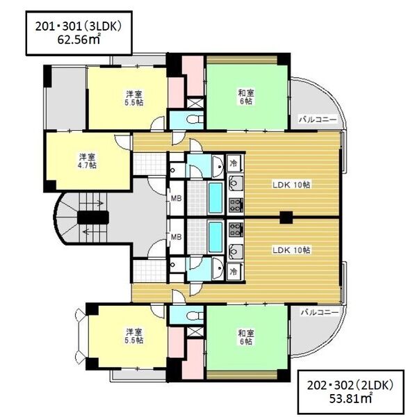 ハイム篠 302|神戸市東灘区御影(阪急神戸線御影駅)のマンション間取 ハイム篠 302|神戸市東灘区御影(阪急神戸線御影駅)のマンション間取
