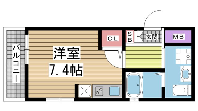 神戸市中央区中山手通の賃貸物件間取画像