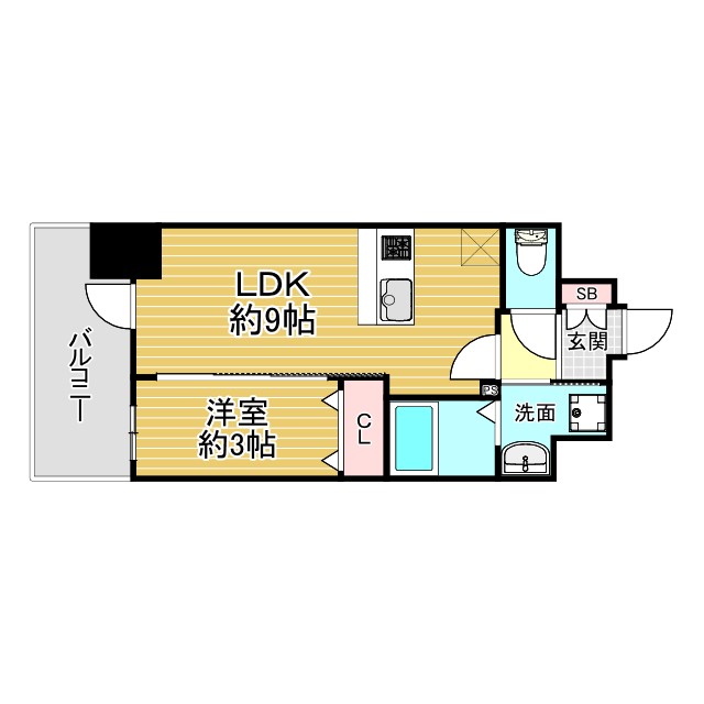 神戸市兵庫区水木通の賃貸物件間取画像