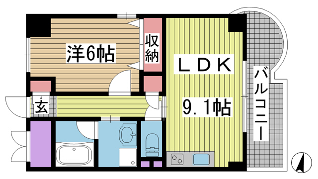 神戸市東灘区甲南町の賃貸物件間取画像