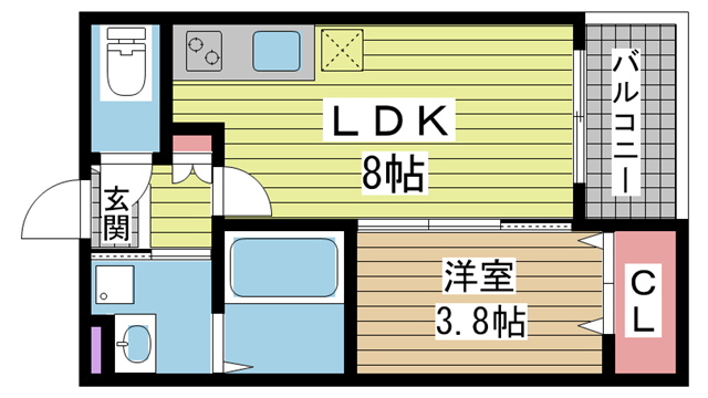 神戸市長田区西代通の賃貸物件間取画像