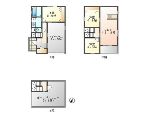 神戸市垂水区桃山台の賃貸物件間取画像