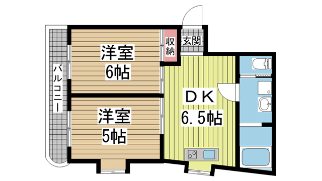 神戸市中央区浜辺通の賃貸物件間取画像