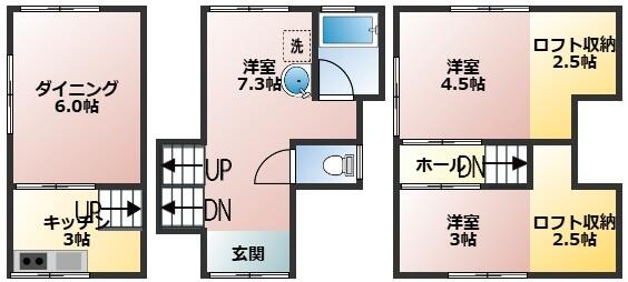 神戸市垂水区千代が丘の賃貸物件間取画像