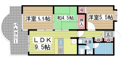 神戸市中央区浜辺通の賃貸物件間取画像
