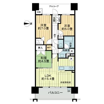 神戸市中央区東川崎町の賃貸物件間取画像