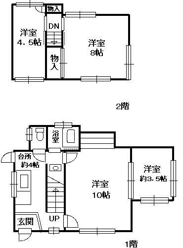 神戸市長田区鹿松町の賃貸物件間取画像