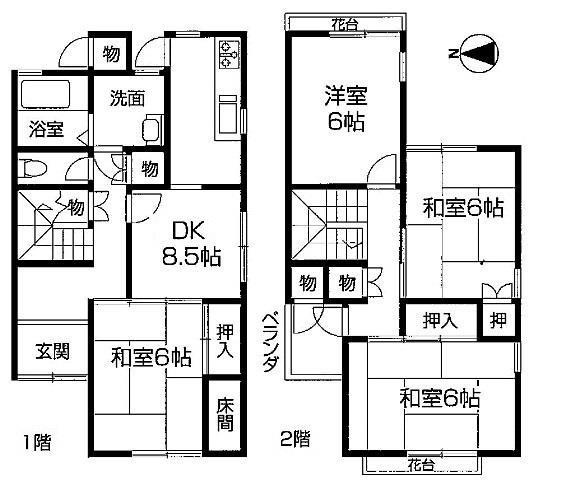神戸市西区糀台の賃貸物件間取画像