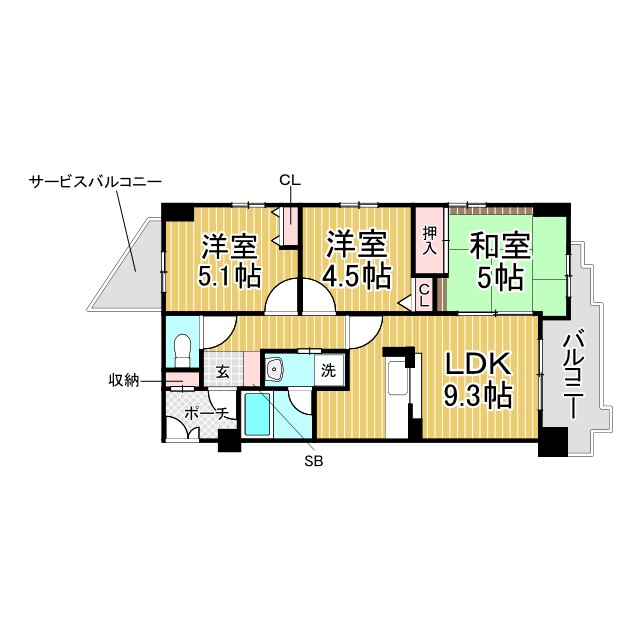 神戸市兵庫区大開通の賃貸物件間取画像