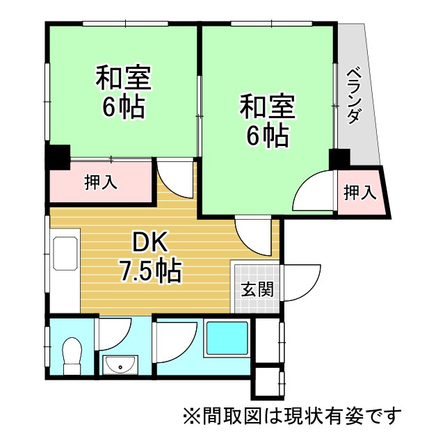 植野マンション 302|神戸市灘区福住通(阪急神戸線王子公園駅)のマンション間取 植野マンション 302|神戸市灘区福住通(阪急神戸線王子公園駅)のマンション間取