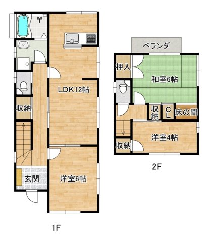 神戸市北区山田町小部の賃貸物件間取画像