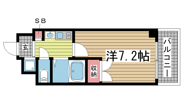 神戸市中央区布引町の賃貸物件間取画像