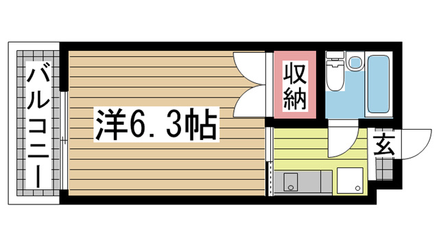 神戸市東灘区本山中町の賃貸物件間取画像