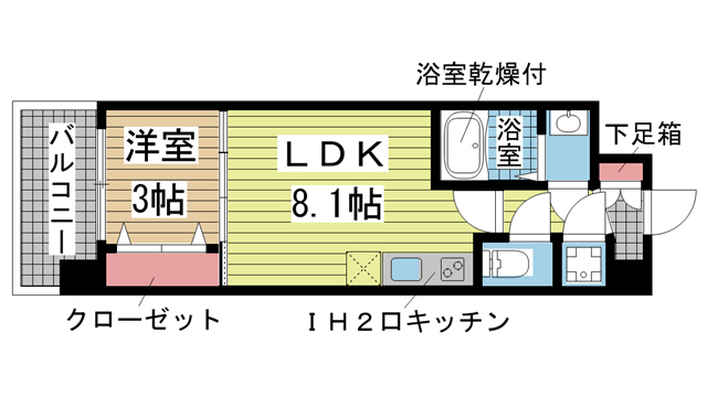 セレニテ神戸ミラクノール 211|神戸市兵庫区荒田町(JR東海道本線(近畿)神戸駅)のマンション間取 セレニテ神戸ミラクノール 211|神戸市兵庫区荒田町(JR東海道本線(近畿)神戸駅)のマンション間取