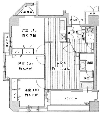 神戸市須磨区衣掛町の賃貸物件間取画像