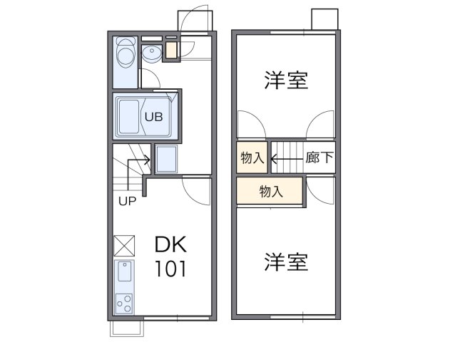 レオパレスサンフォーレ 107|加古川市加古川町美乃利(JR山陽本線加古川駅)のアパート間取 レオパレスサンフォーレ 107|加古川市加古川町美乃利(JR山陽本線加古川駅)のアパート間取