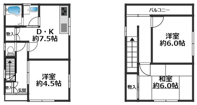 御蔵通戸建 〆|神戸市長田区御蔵通(神戸高速線高速長田駅)の貸家間取 御蔵通戸建 〆|神戸市長田区御蔵通(神戸高速線高速長田駅)の貸家間取