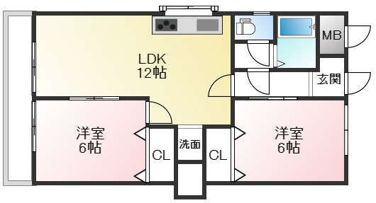 神戸市垂水区星陵台の賃貸物件間取画像