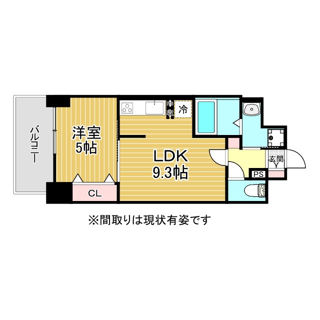 D-1兵庫 303|神戸市兵庫区浜崎通(JR山陽本線兵庫駅)のマンション間取 D-1兵庫 303|神戸市兵庫区浜崎通(JR山陽本線兵庫駅)のマンション間取