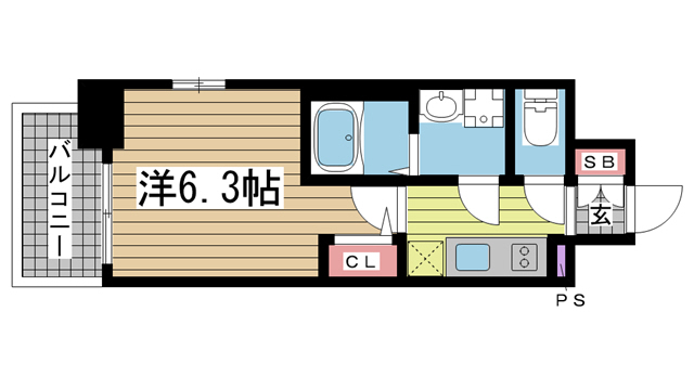 プロヴィスタ神戸三宮EAST 401|神戸市中央区吾妻通(阪神本線春日野道駅)のマンション間取 プロヴィスタ神戸三宮EAST 401|神戸市中央区吾妻通(阪神本線春日野道駅)のマンション間取