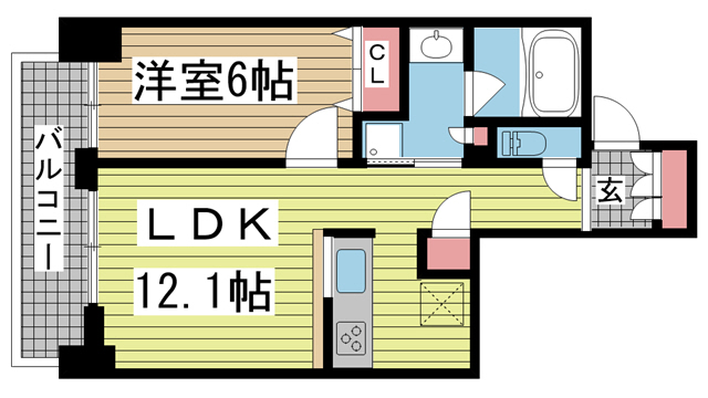 ワコーレKOBE元町通 604|神戸市中央区元町通(JR東海道本線(近畿)元町駅)のマンション間取 ワコーレKOBE元町通 604|神戸市中央区元町通(JR東海道本線(近畿)元町駅)のマンション間取