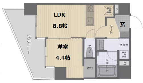 リノスタイル神戸下山手 402|神戸市中央区下山手通(JR東海道本線(近畿)元町駅)のマンション間取 リノスタイル神戸下山手 402|神戸市中央区下山手通(JR東海道本線(近畿)元町駅)のマンション間取