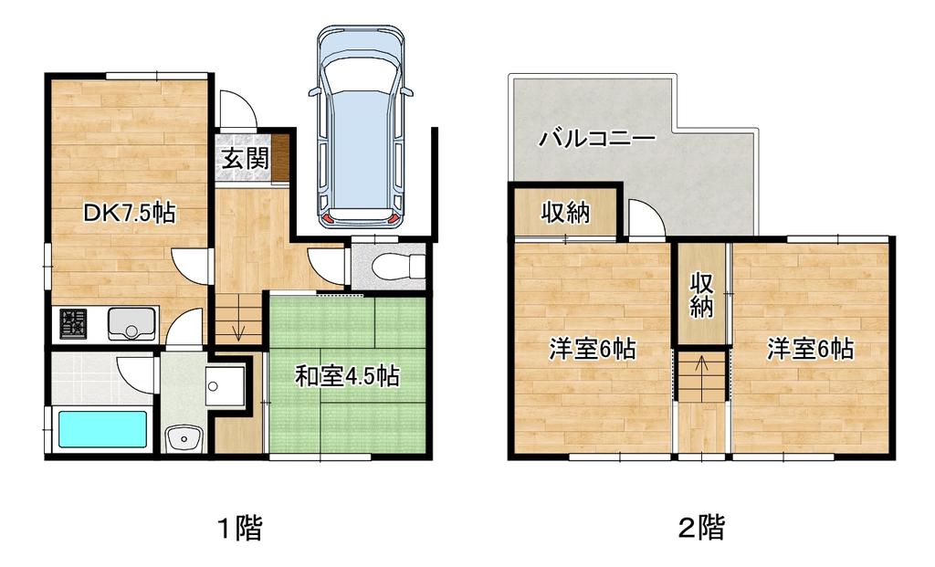 神戸市垂水区北舞子の賃貸物件間取画像