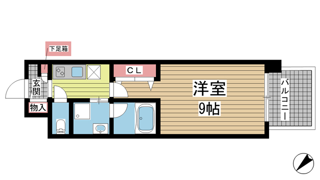 神戸市中央区磯上通の賃貸物件間取画像