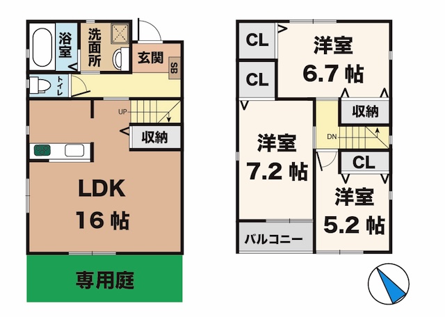 神戸市西区竜が岡の賃貸物件間取画像