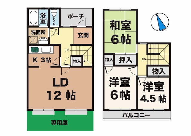 ファニータウン坂口 F-3|神戸市西区北別府(神戸市営地下鉄線伊川谷駅)のタウンハウス間取 ファニータウン坂口 F-3|神戸市西区北別府(神戸市営地下鉄線伊川谷駅)のタウンハウス間取