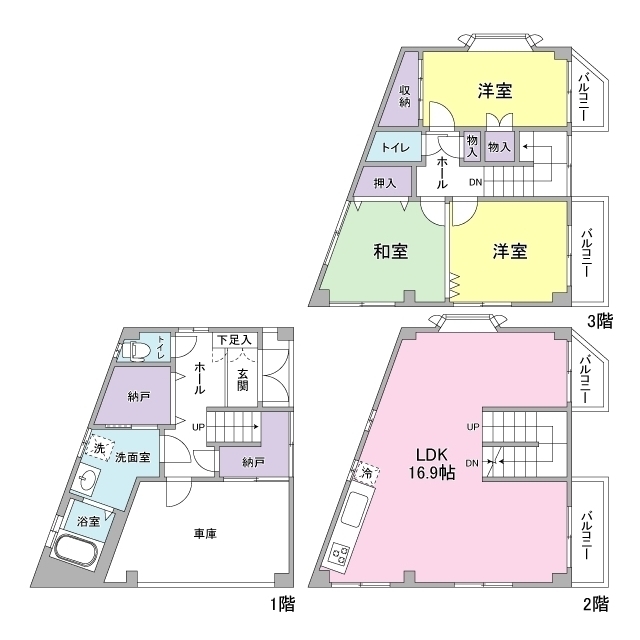 篠原中町戸建 1|神戸市灘区篠原中町(阪急神戸線六甲駅)の貸家間取 篠原中町戸建 1|神戸市灘区篠原中町(阪急神戸線六甲駅)の貸家間取