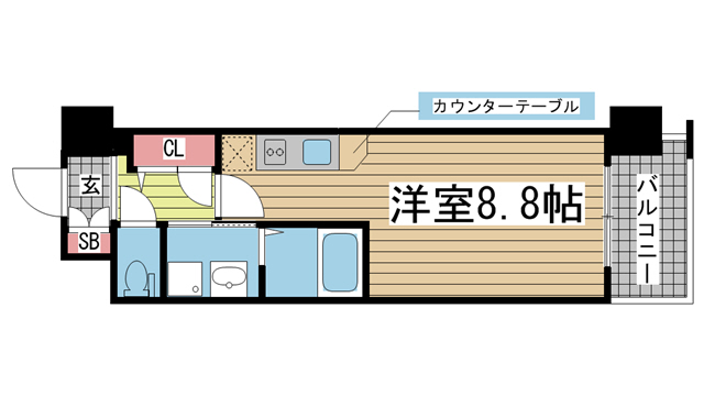 神戸市中央区御幸通の賃貸物件間取画像