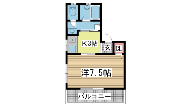 神戸市灘区倉石通の賃貸物件間取画像