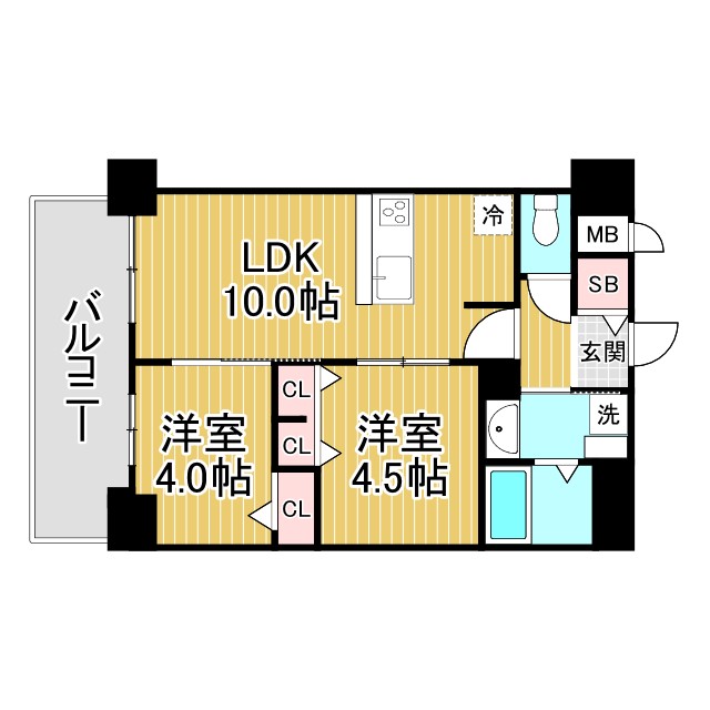 神戸市長田区二番町の賃貸物件間取画像