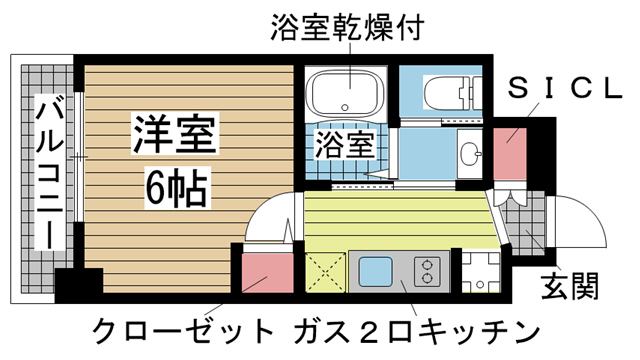 エステムコート神戸元町Ⅱリザーブ 201|神戸市中央区下山手通(JR東海道本線(近畿)神戸駅)のマンション間取 エステムコート神戸元町Ⅱリザーブ 201|神戸市中央区下山手通(JR東海道本線(近畿)神戸駅)のマンション間取