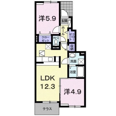 サンリットⅠ 103|神戸市北区山田町下谷上(神戸電鉄有馬線箕谷駅)のアパート間取 サンリットⅠ 103|神戸市北区山田町下谷上(神戸電鉄有馬線箕谷駅)のアパート間取