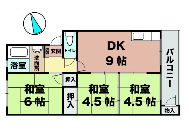 神戸市垂水区福田の賃貸物件間取画像