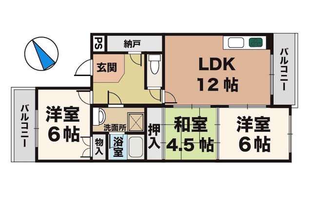 エクセル北別府 302|神戸市西区北別府(神戸市営地下鉄線伊川谷駅)のマンション間取 エクセル北別府 302|神戸市西区北別府(神戸市営地下鉄線伊川谷駅)のマンション間取