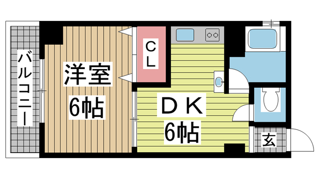 かしはらマンション 401|神戸市中央区東雲通(阪急神戸線春日野道駅)のマンション間取 かしはらマンション 401|神戸市中央区東雲通(阪急神戸線春日野道駅)のマンション間取