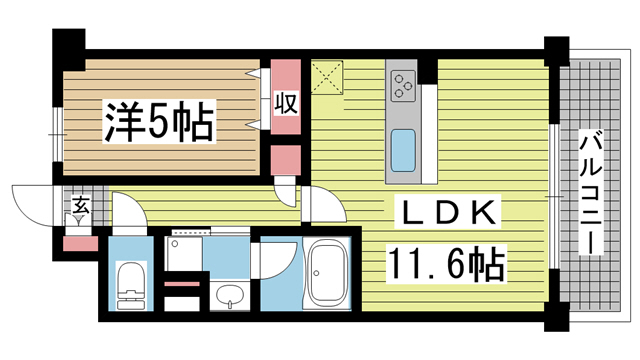 プレ・ラ・メール御影Ⅱ 407|神戸市東灘区御影塚町(阪神本線石屋川駅)のマンション間取 プレ・ラ・メール御影Ⅱ 407|神戸市東灘区御影塚町(阪神本線石屋川駅)のマンション間取